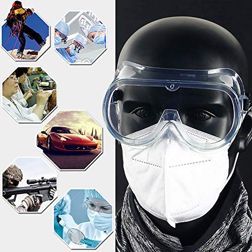 KKmoon Óculos de segurança para adultos Óculos de segurança ajustáveis ​​com design totalmente fecha