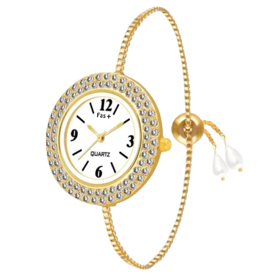 Fas + FW01 Diamond & Pearl Gold Fashion Analog Quartz Wrist Hand Watches for Women & Girls with Brass Belt White Dial, and Festival Gift Watch for Her. (B0D97LQTDM) Amazon Price History, Amazon Price Tracker