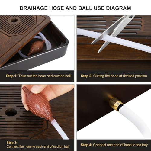 Ufine Bamboo Gongfu Tea Tray with Water Drainage