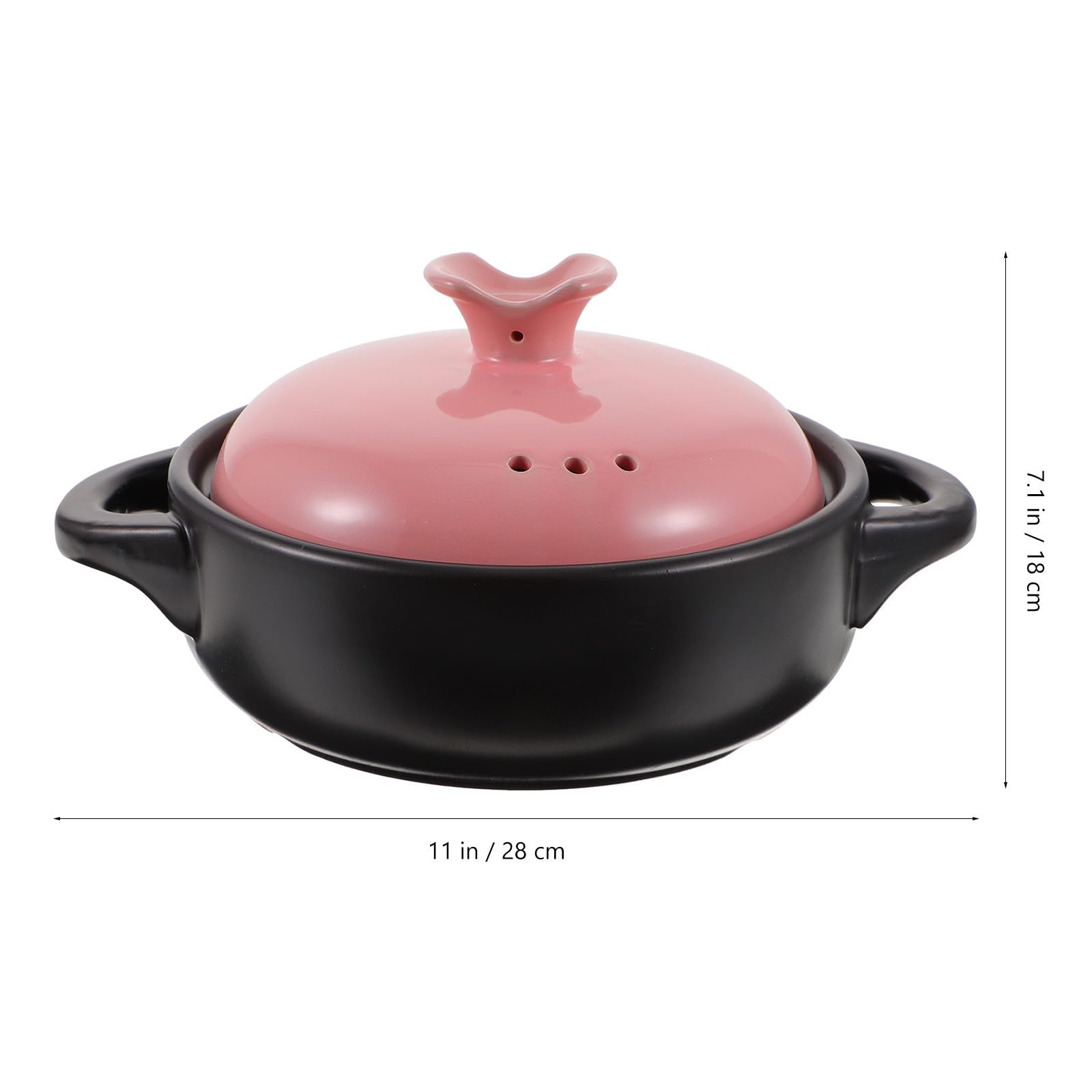 Casseruola in Ceramica Rosa da 1800ml per Zuppa e Riso