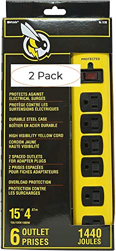 Yellow Jacket 5138N 5138 Metal Surge Protector Strip with 6 Outlets and 15 Foot Cord (Tw? ???k)