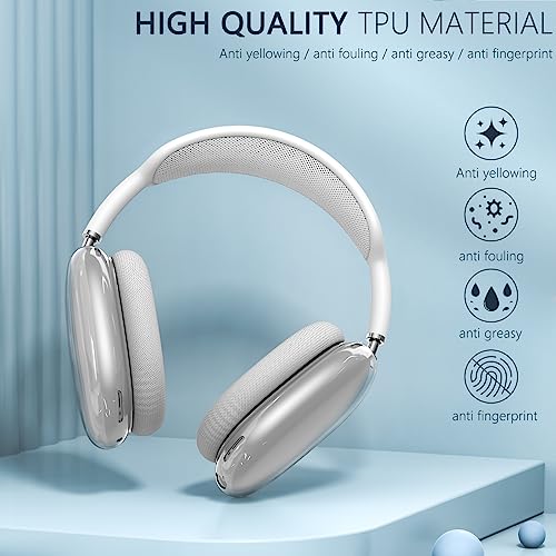 Clear Airpods Max Case And Silicone Airpod Max Automatic Sleep Function Protective Headphones Case,Inesore For Apple Airpods Max Case Accessories Anti Scratch Dust Prevention(Black Case+Clear Case) #TOP4