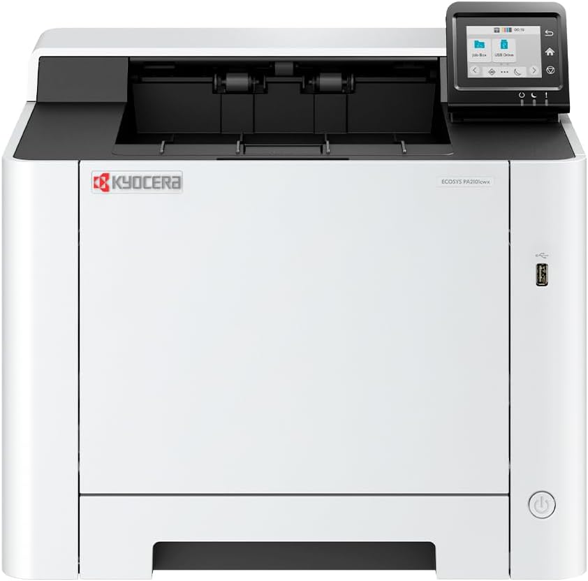 KYOCERA ECOSYS PA2101cwx Color Laser Printer, 22 ppm, 1200 dpi, Wi-Fi Direct, 1GB Memory, 2.7 inch Color Touch Screen Control Panel