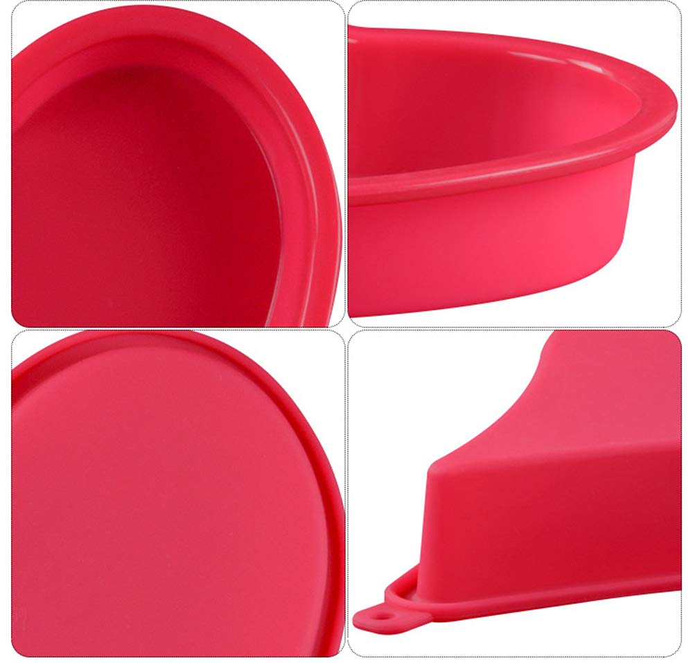 3-warstwowa forma silikonowa w kształcie serca (20 cm) zestaw, blacha do pieczenia na romantyczny dzień, do wielowarstwowego ciasta, ciasta i quiche; 7A3