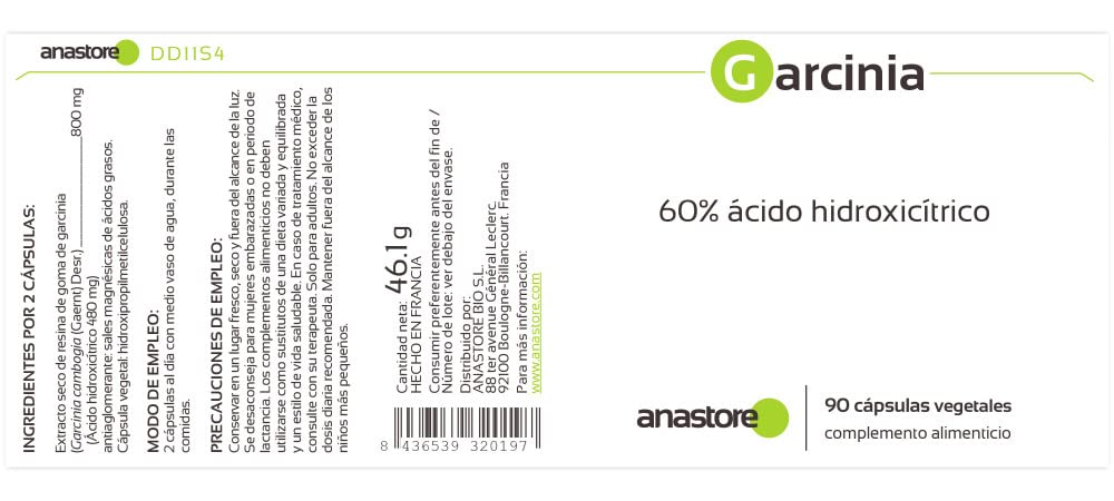 Garcinia Cambogia 400 mg 360 cápsulas Oferta 3+1 Gratis Cardiovascular Peso Adelgazamiento Corta-hambre