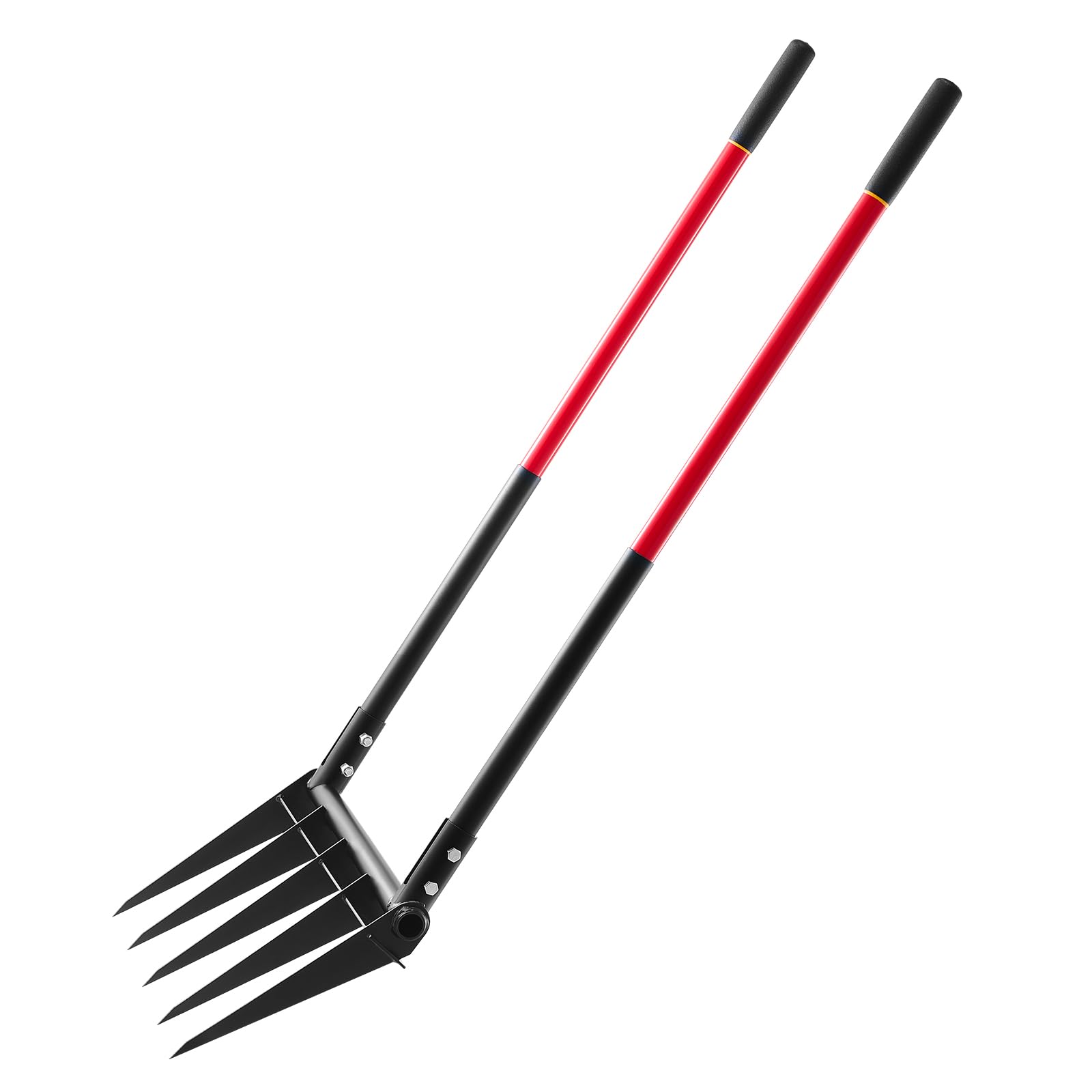 VEVOR Grelinette à 5 Dents, Fourche à Bêcher avec Double Manche en Fibre de Verre, Fourche de Jardin Large Robuste en Forme de U, Outil pour Jardinage, Compostage, Transplantation, Aération de Terre
