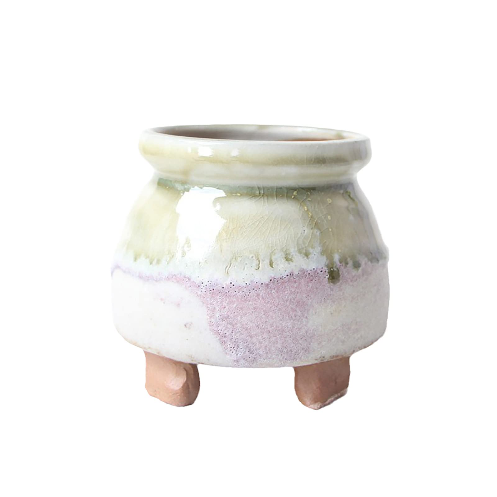 YUANstore Jingdezhen ceramic milk tank medium coarse pottery retro old pile air -breathable creative simplicity, succulent plant flower pot cultivation pot pork succulent pot