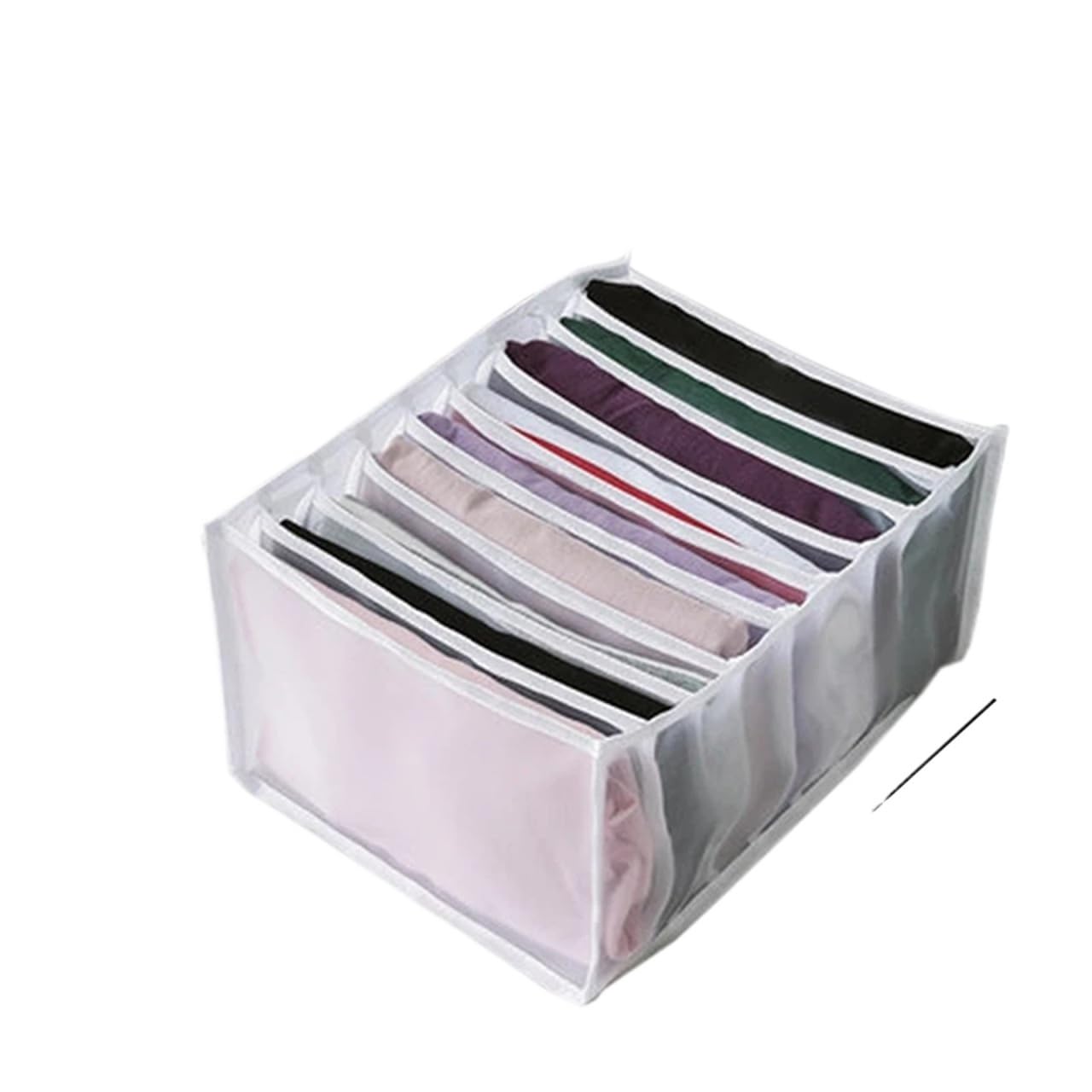 QMVDOJR Fabric Underwear Bra Storage Box Sorting Panty Socks Compartment Drawer Organizer Home(9 grids white)