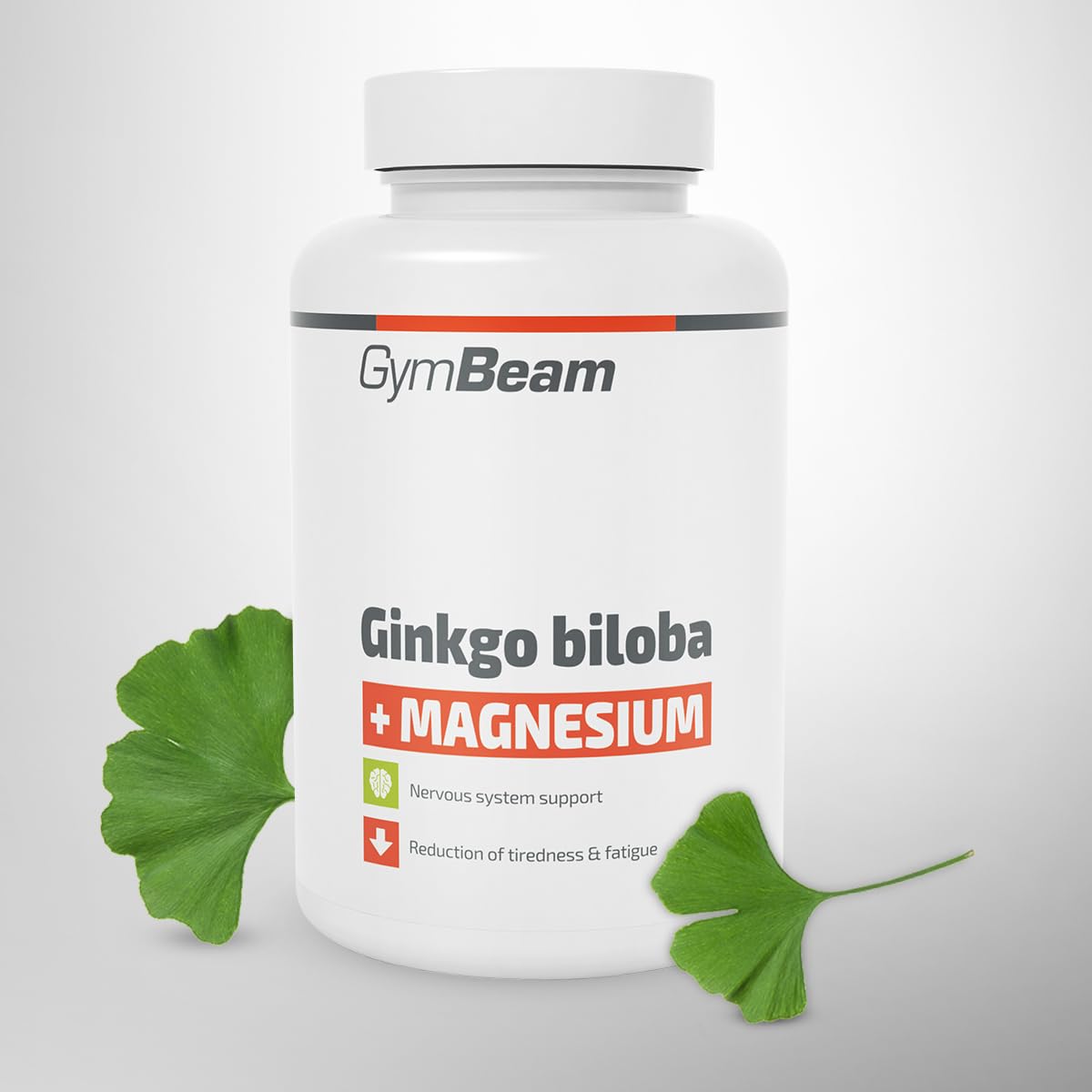 GymBeam Ginkgo Biloba e Magnesio Integratore 90 capsule, Riduce la Fatica, Aiuta la Sintesi Proteica, Implementa la Funzione della Psiche e del Sistema Nervoso - 60mg Ginkgo Biloba + 150mg Magnesio