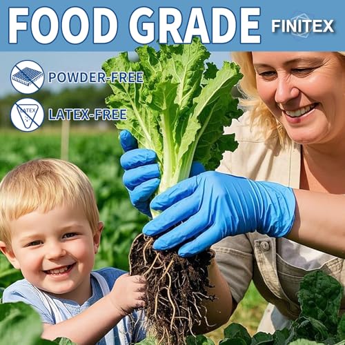 FINITEX Blue Disposable Nitrile Exam Gloves - 200 PCS/BOX 3.5mil Rubber Powder-Free Latex-Free Medical Cleaning Food Gloves - Image 4