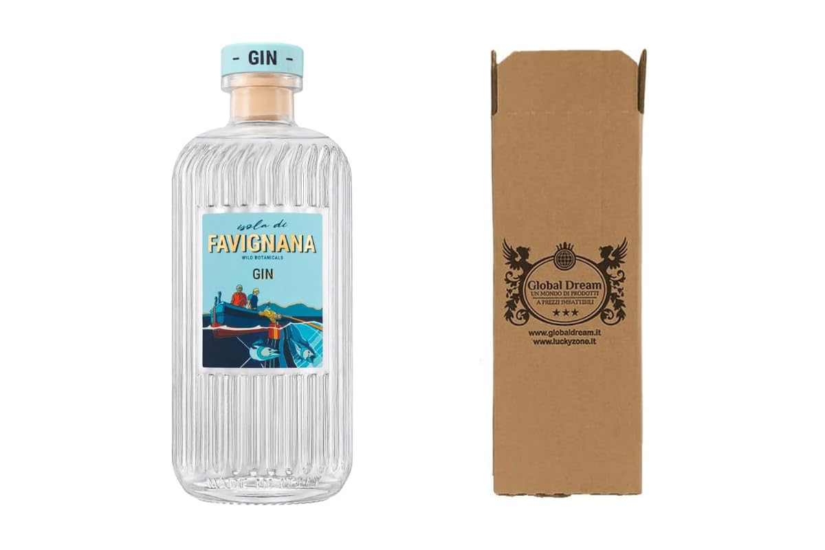 CG94 - Favignana Gin Artigianale, 41% Vol, Bottiglia di Vetro da 700ml, Wild Botanicals, Prodotto in Italia