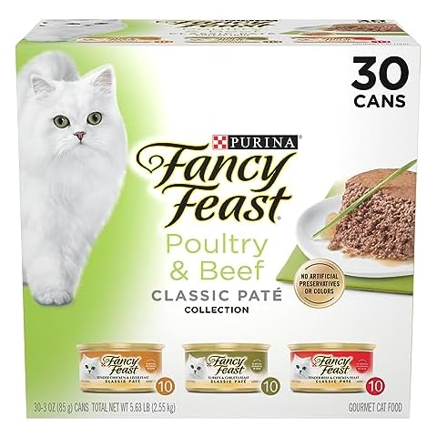 Fancy Feast Poultry and Beef Feast Classic Pate Collection Grain Free Wet Cat Food Variety Pack - (30) 3 oz. Cans Cover