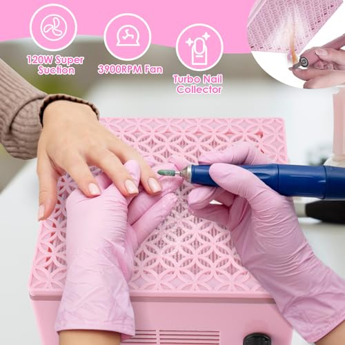 Nail Dust Collector Máquina Recolectora de Polvo Rosa miniatura 2