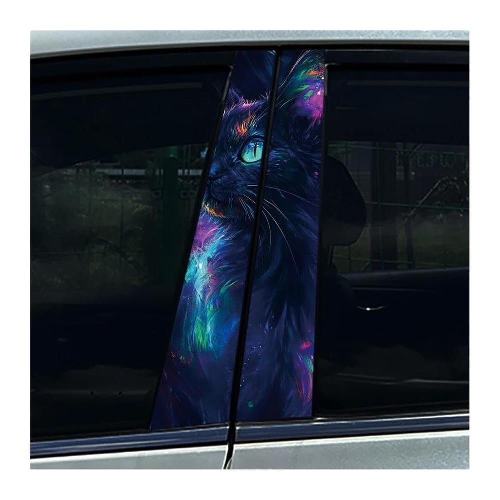 Autocollants pilier central voiture chat mignon film protection décoratif portière