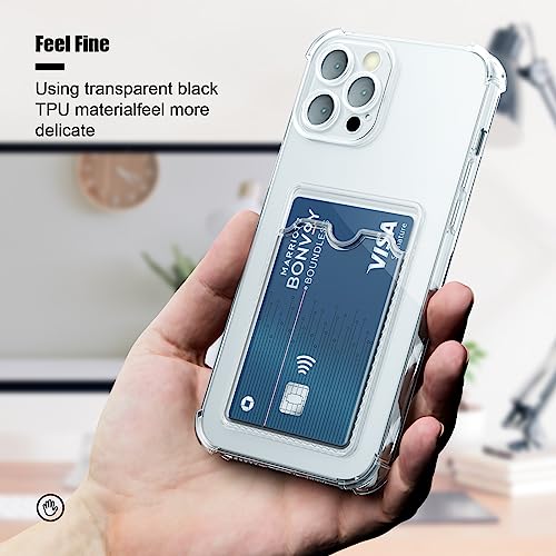 Image of AKABEILA Case for iPhone 15 Clear Cute Phone Case Soft TPU Wallet Case Slim Bag Cover Shockproof with Card Slot Holder