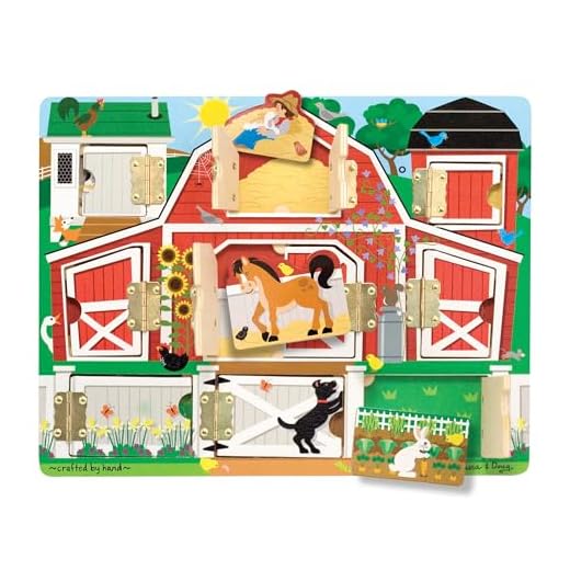 Melissa & Doug Hide & Seek Farm (Developmental Toys, Magnetic Puzzle Board, Sturdy Wooden Construction, 9 Pieces, 30.48 cm H x 23.876 cm W x 2.286 cm L)