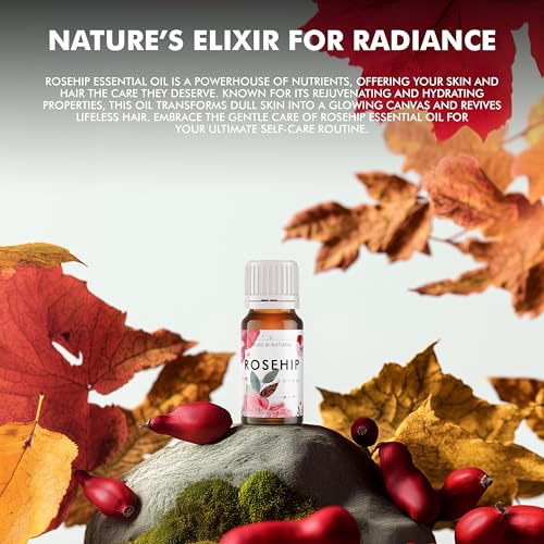 Image of Esslux USDA Organic Rosehip Oil for Face - 100% Pure & Vegan Rosehip Seed Oil Organic Cold Pressed Unrefined - Therapeutic Grade Rose Hip Oil Face Oil for Skin, Hair & Body 15ml