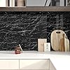 HotDecor Black Marble Effect Self Adhesive Vinyl Wallpaper Sticky Back Plastic Washable Kitchen Wallpapers Worktop Vinyl Covering Marble Wallpaper Black Vinyl Wrap for Kitchen Worktop 40 X 200cm #2