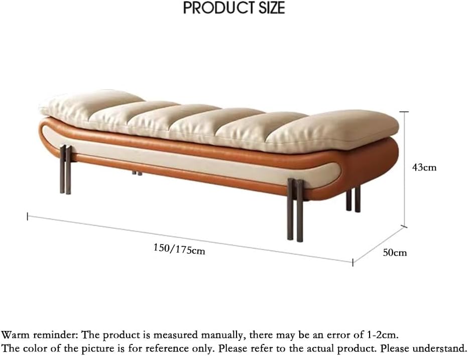 End Stool Light Luxury Bedroom Bedside Stool Bed Foot Stool Clothes Stool Bed Couch Leisure Small Sofa Stool Shoe Bench Long Bench(Orange,Medium)