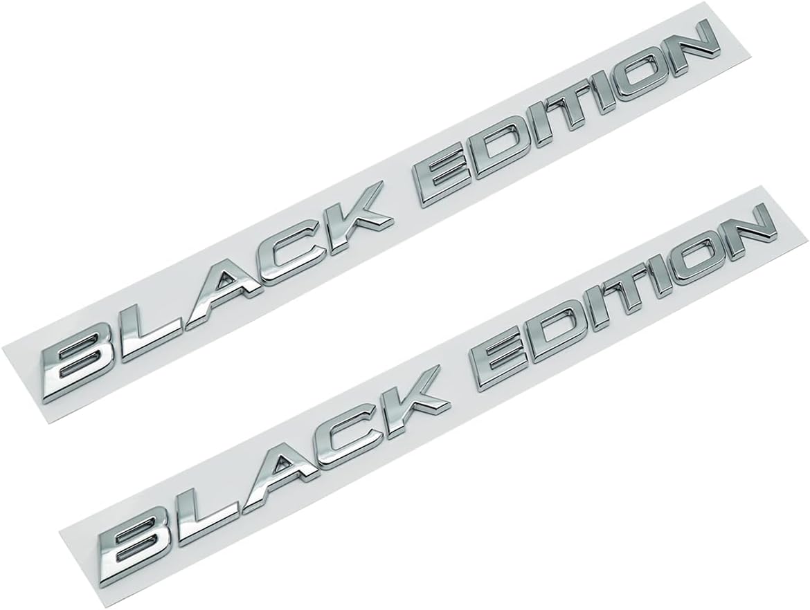 2pcs Black Edition Letters Emblem Badge Replacement for 2020-2021 Car Rear Decals Sticker (Silver)
