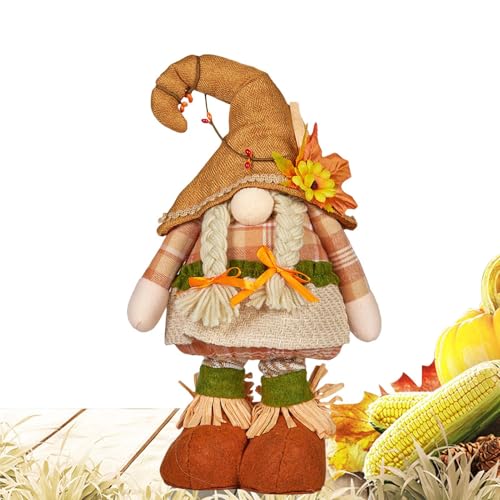 Gnomi con gambe allungabili, con gambe a molla retrattili, decorazioni autunnali per gnomi da tavolo, gnomi del giorno del Ringraziamento, in piedi
