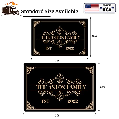 Personalized Welcome Doormat For Home Entrance,Custom Hello Welcome Door Mat With Family Name,Indoor Porch Rug For Family Friend,House Non Slip Switch Mat For Entryway Yard Outdoor Decor 18"×30" #TOP2