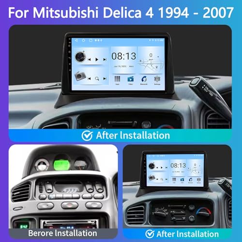 Autoradio Android 13 tactile 9 pouces compatible commandes au volant Mitsubishi Delica 4