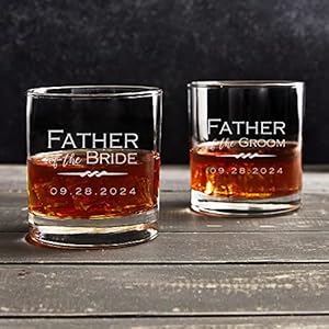 Lifetime Creations Personalized Father of the Groom Whiskey Glass Custom Engraved Glassware Gift for Wedding Day from Son or Daughter In Law Made In The USA Dishwasher Safe