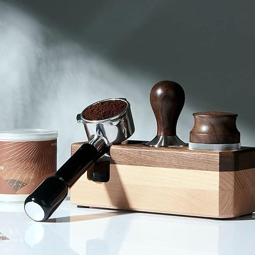 Miniatura 6 de Cesta portafiltradora de café de 2.126in con mango de madera maciza extraíble y filtro de acero inoxidable 304 para Breville 870880 (F madera