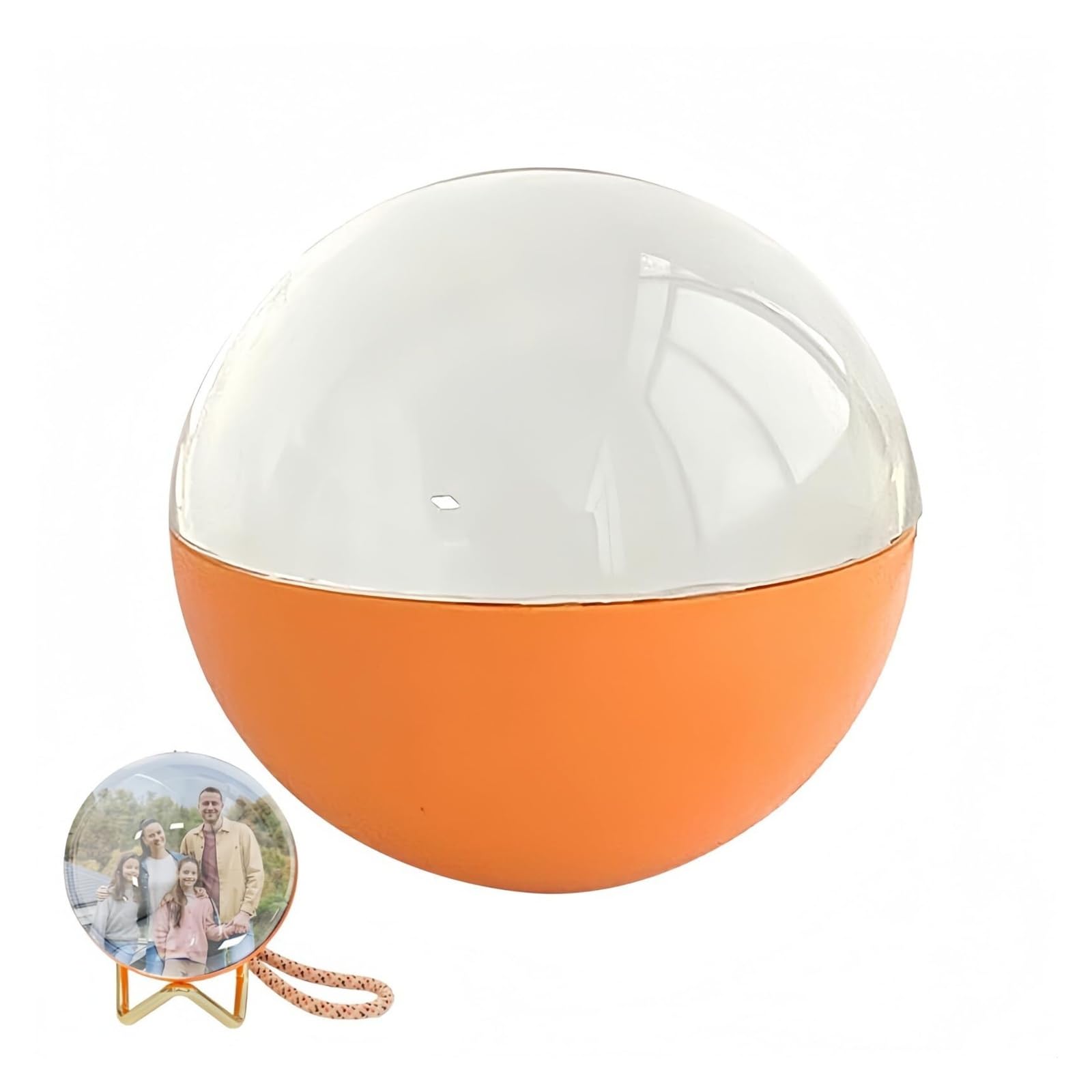 WiFi Snowball with Customizable Video Player - 2.7-inch Christmas Memory Ball Light, customizable with photos and music.(Orange)