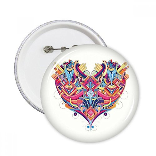 Badge bouton vêtements multicolore avec motif géométrique rond