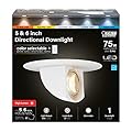 Feit Electric 5-6 inch LED Directional Recessed Downlight, 9.4W (75W Equivalent), 2700K–5000K Selectable Colors, Dimmable, 850 Lumen, 50,000-Hour Lifetime, LEDR56SCP/6WYCA