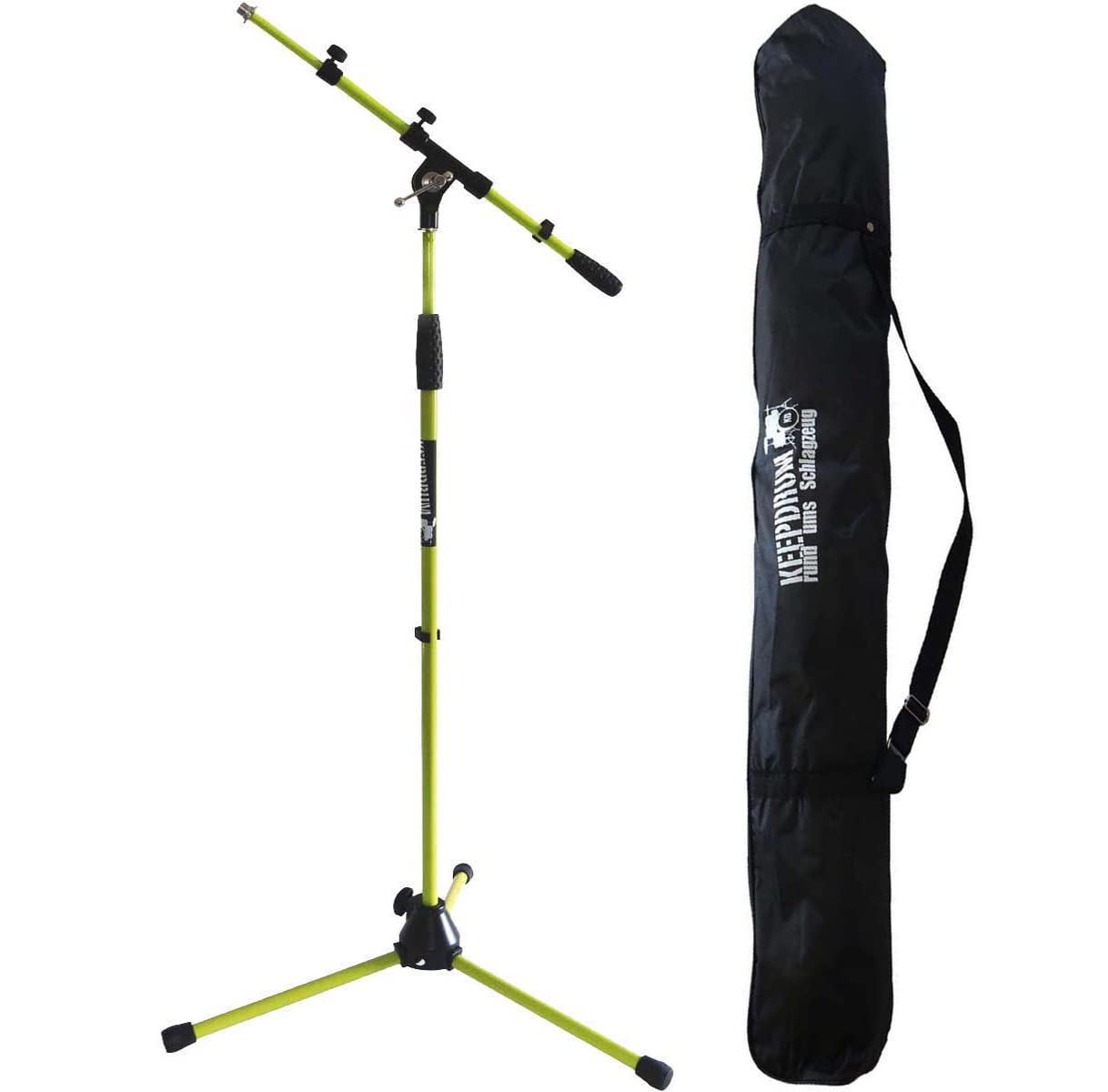Keepdrum ms106 YW Amarillo Micrófono Soporte Trípode para micrófono con jirafa y metal de socket + Bolsa SB de 03