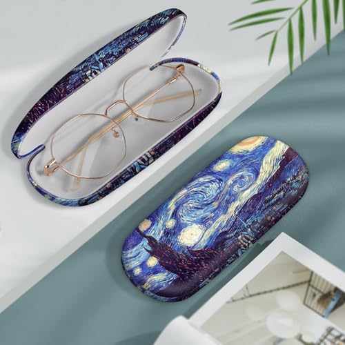 Image of FINTIE Hard Shell Eyeglasses Case, Portable Protective Glasses Cover Eyeglass Holder Box with Cleaning Cloth for Men Women