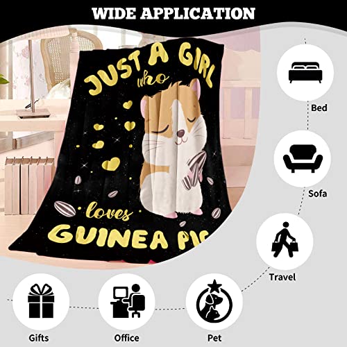 TUTUXMA Guinea Pig Blanket Girl,Just A Girl Who Loves Guinea Pigs Blankets,Super Soft Warm Cozy Fleece Guinea Throw GiftTeens,Guinea Pig Throw BlanketCouch Sofa,130x150cm Yellow Guinea Pig 130*150cm - Image 3