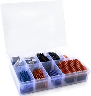 GeeekPi 102pcs Heatsink Kit with Thermal Adhesive Tape - Aluminum & Copper Coolers for Raspberry Pi 4, 3D Printers, Stepper Motors TMC2130