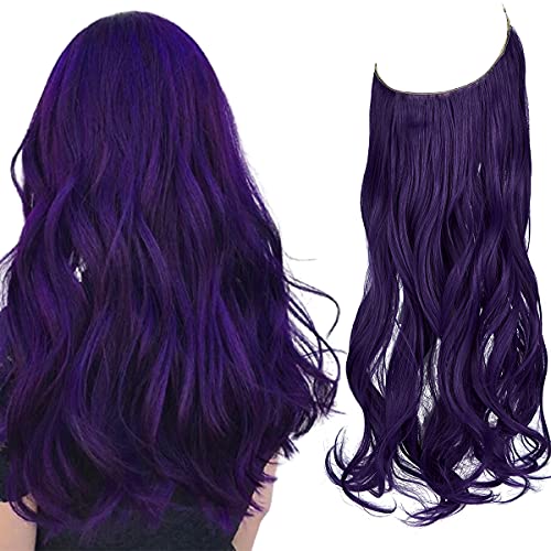 OKHOTY Hair Extensions Straight Wavy Curly Long Synthetic Hairpiece Adjustable Headband 18 20 22 Inch Invisible Secret Wire for Women