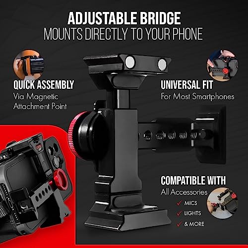 Image of Zacuto Director's Rig | Smartphone Video Rig with Smart Z Finder, Director's Grip, Accessory Rail, Bridge, Diopters & Anti-Fog Shields | Filmmaking & Content Creator Accessories for Mobile Phones