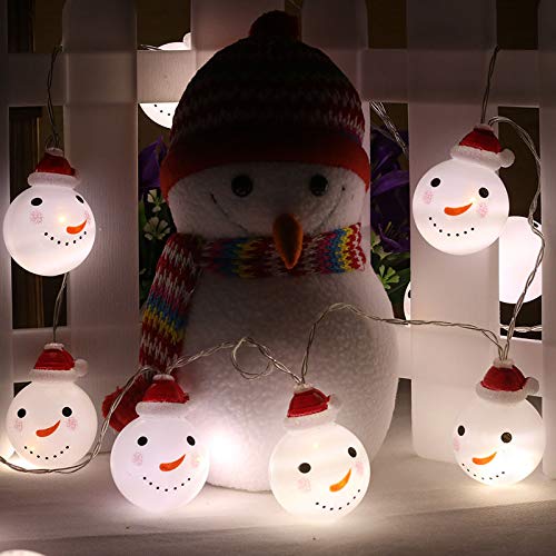 Guirnalda de luces LED para decoración de navidad, año nuevo, para fiestas, jardín, interior y exterior, plástico, Blanco, Snowman