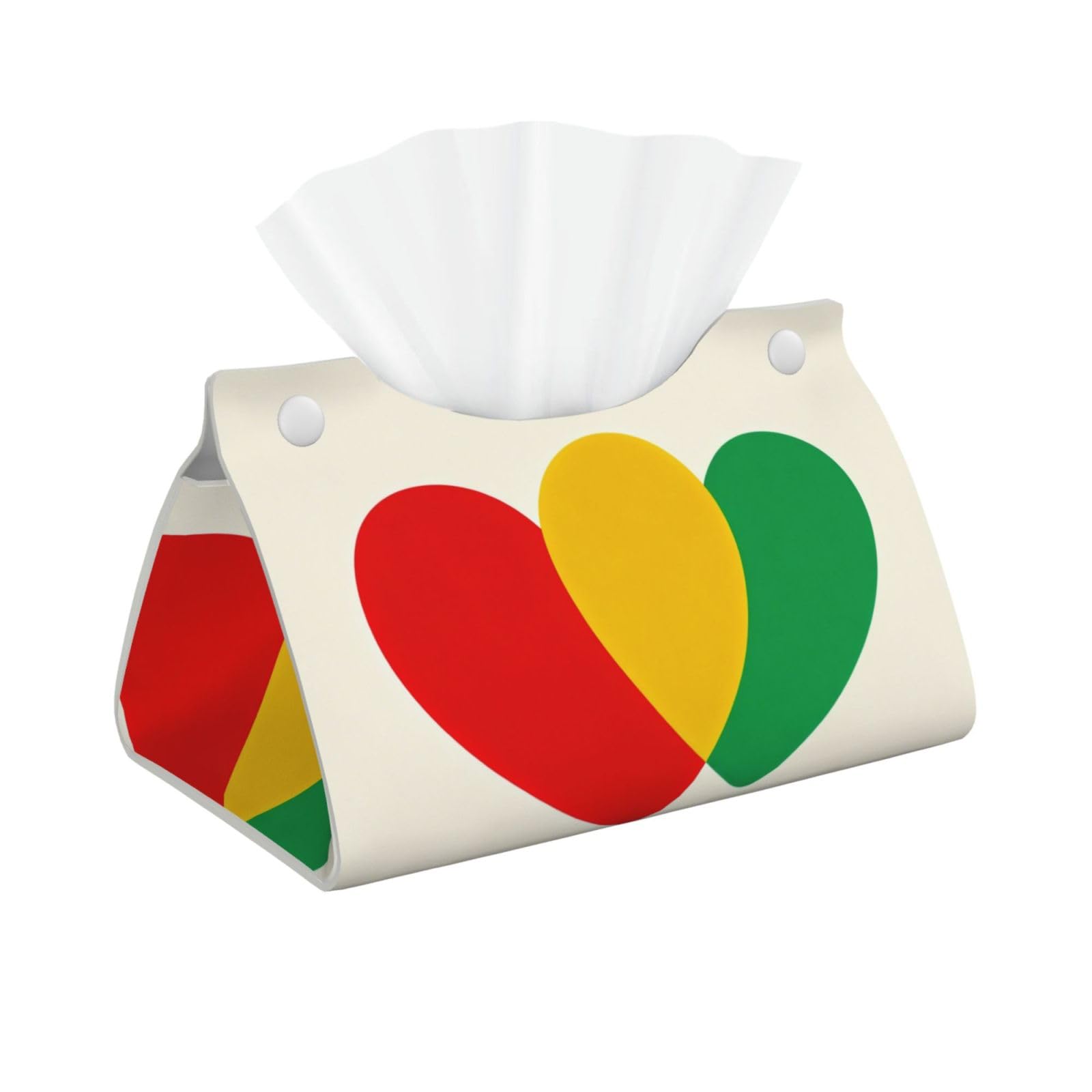 Italy Flag Heart Long Leather Tissue Box Cover-Waterproof PU Leather Tissue Holder for Bathroom, Decorative Rectangular Tissue Case