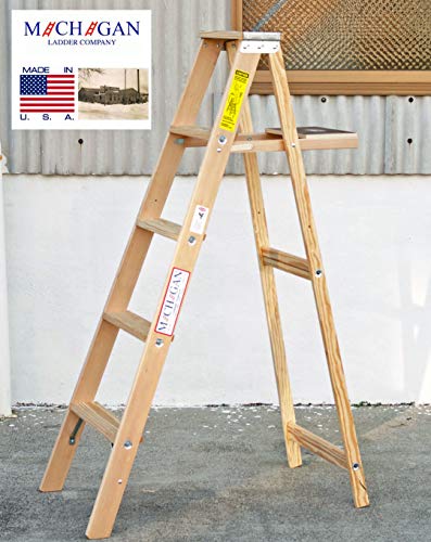 5 ft Wood Step Ladder with 200 lb. Load Capacity