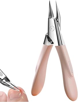 Welnax NailPro Guard,Ultra-Thin Stainless Steel Nail Clippers for Ingrown & Thick Nails, 30  Bevel Design with Non-Slip Ergonomic Handle, Easy Grip for Precise Trimming Pink