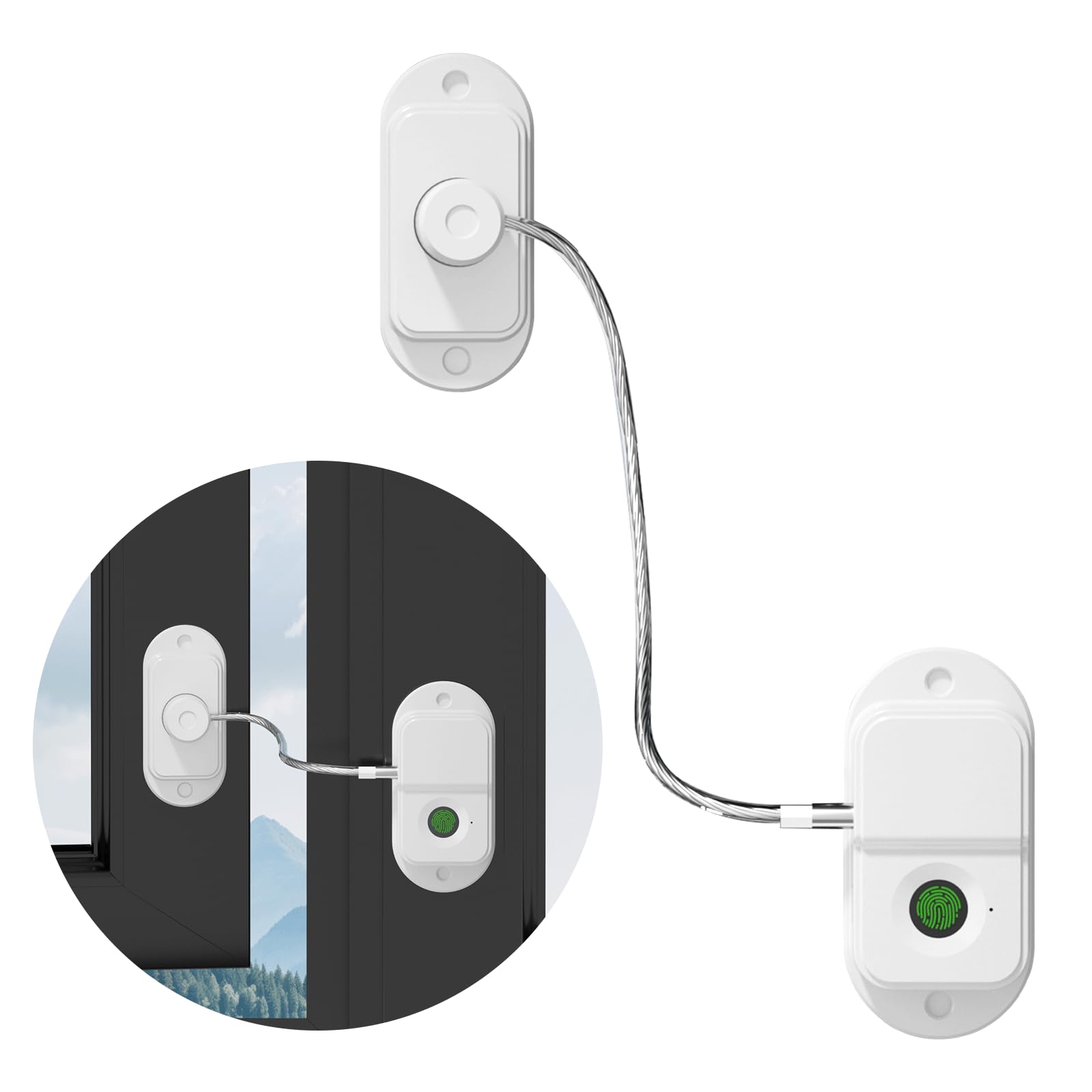 Fingerprint Fridge Lock, Children Safety Refrigerator Lock Adhesive Cabinet Locks No Drilling Quick Unlock Child Pet Safety Locks for Drawer Cabinet Freezer Cupboard Oven Toilet (White)