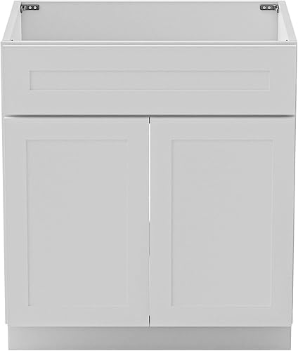 Miniatura 8 de Tocador de baño de 30 pulgadas sin lavabo y parte superior sin ensamblar, gabinete de lavabo de baño no incluye asas, tocadores de baño de doble