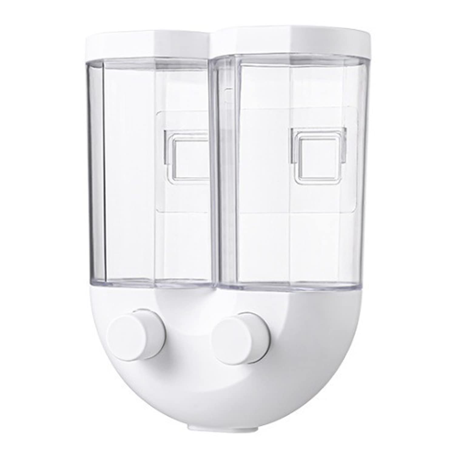 MEZON Wall Mounted Grain Storage Box Cereal Dispenser Single Dry Food Snack Cereal Dispenser Countertop Airtight Food Storage for Kitchen-1500 ml (White)