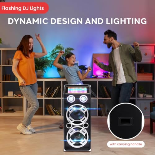 Image of Pyle Wireless Active PA Speaker System - 1000W Portable High Powered Bluetooth Compatible Outdoor Sound Speaker w / USB SD MP3 FM Radio AUX RCA LED DJ Lights - 35mm Stand Mount, Remote