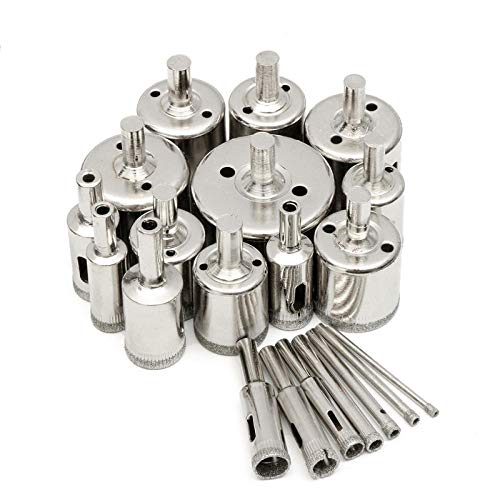 Juego de 20 Brocas Diamante 3-50 mm para Vidrio y Mármol miniatura 1