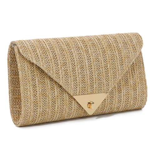 Straw Clutch Purse for Women Rattan Raffia Evening Handbags Summe...