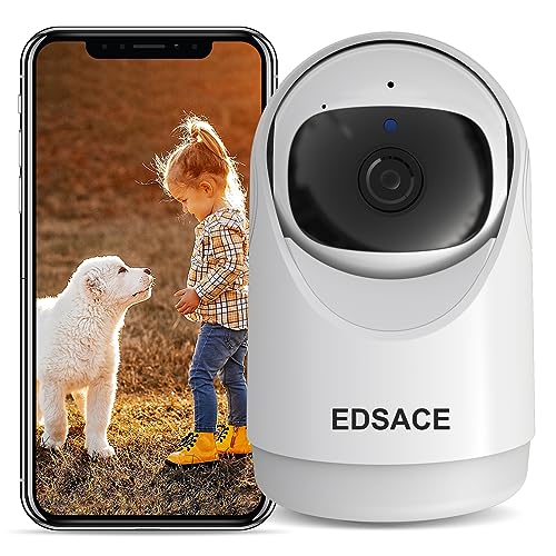 EDSACE Pan Tilt WiFi Dome Security Camera, 360 Degree Smart Indoor Camera,Human and Pet AI Recognition,2-Way Audio,Ideal for Baby Monitor and Pet Monitor Camera