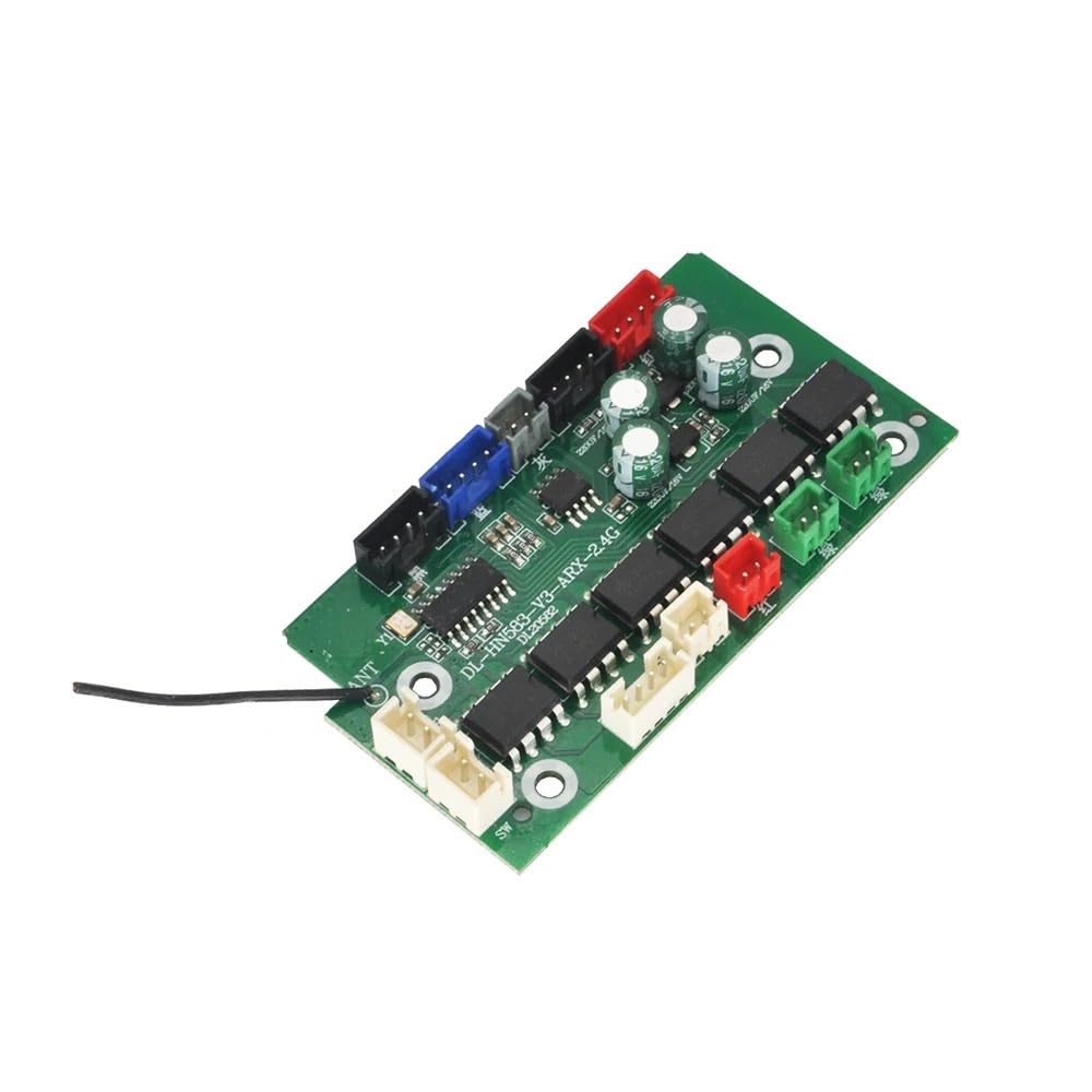 Zestaw płyty głównej nadajnika i odbiornika RC 2,4 GHz, w pełni funkcjonalny system zdalnego sterowania radiowego dla samochodów pojazdów modelu 1583(Radio and Receiver)